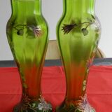 Pair of Enamelled Vases, late 19th century