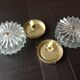 Paire de plafonniers ronds en verre structuré / vintage  années 60-70