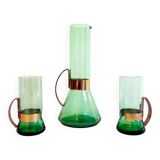 Vintage brocca and bicchiere di Seguso, anni '50, set of 3