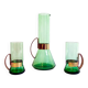 Pichet et 2 verres en verre vert Seguso, années 1950