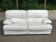 Canapé scandinave 2 places en cuir véritable beige 200cm