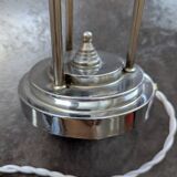 Vintage Skyscraper ceiling light, pink glass table lamp, Bauhaus Art.