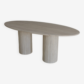 Calypso dining table oval natural travertine 160x90