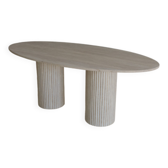 Calypso dining table oval natural travertine 160x90