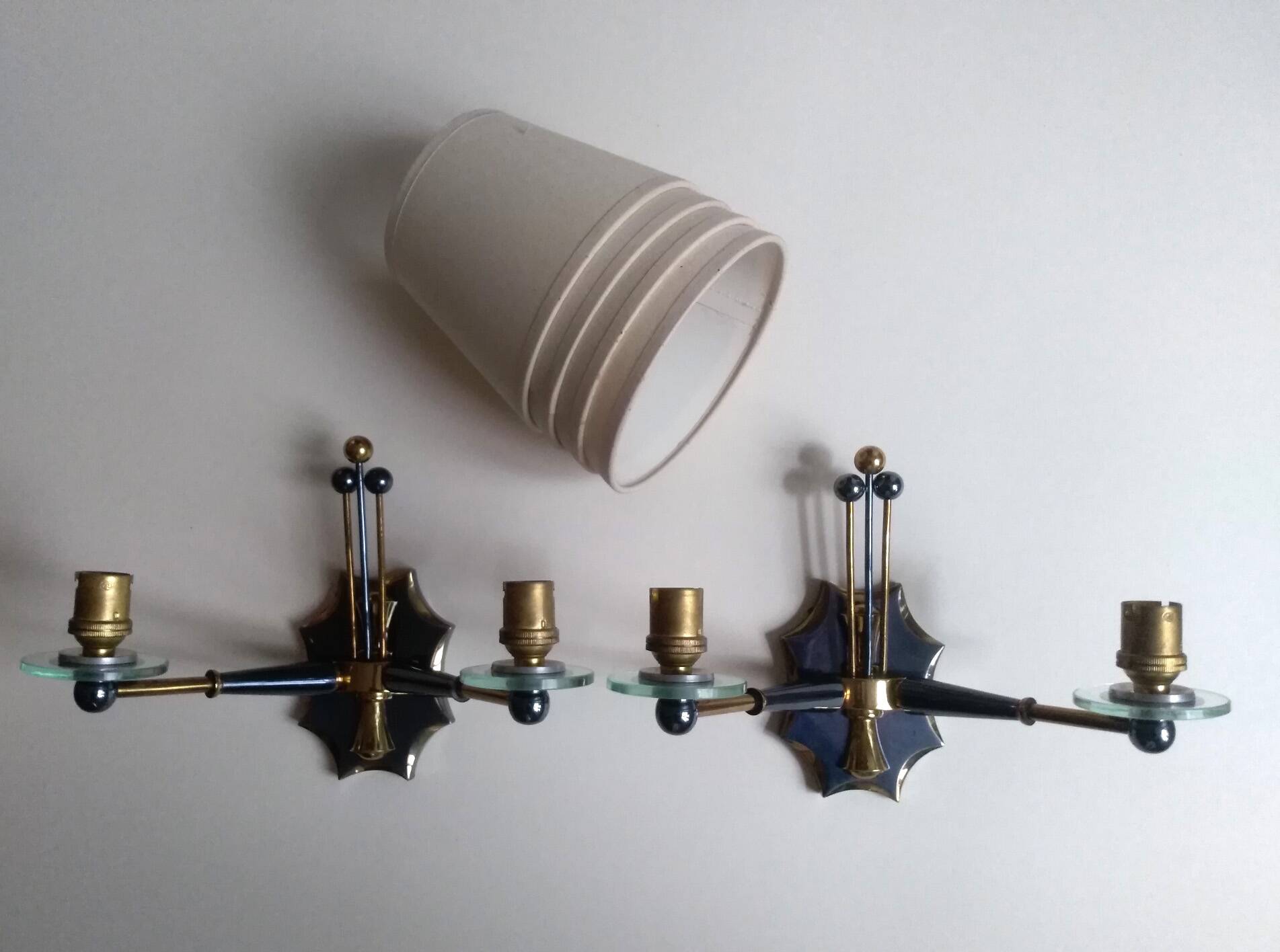 Pair of sputnik wall lights 1950