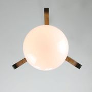 Mid-Century Scandinavian Chrome & Opaline Pendant Lamp, 1960s