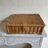 Wicker suitcase imitation leather