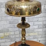 1920 Parisian lamp Leleu style brass shade 40x22 very good condition