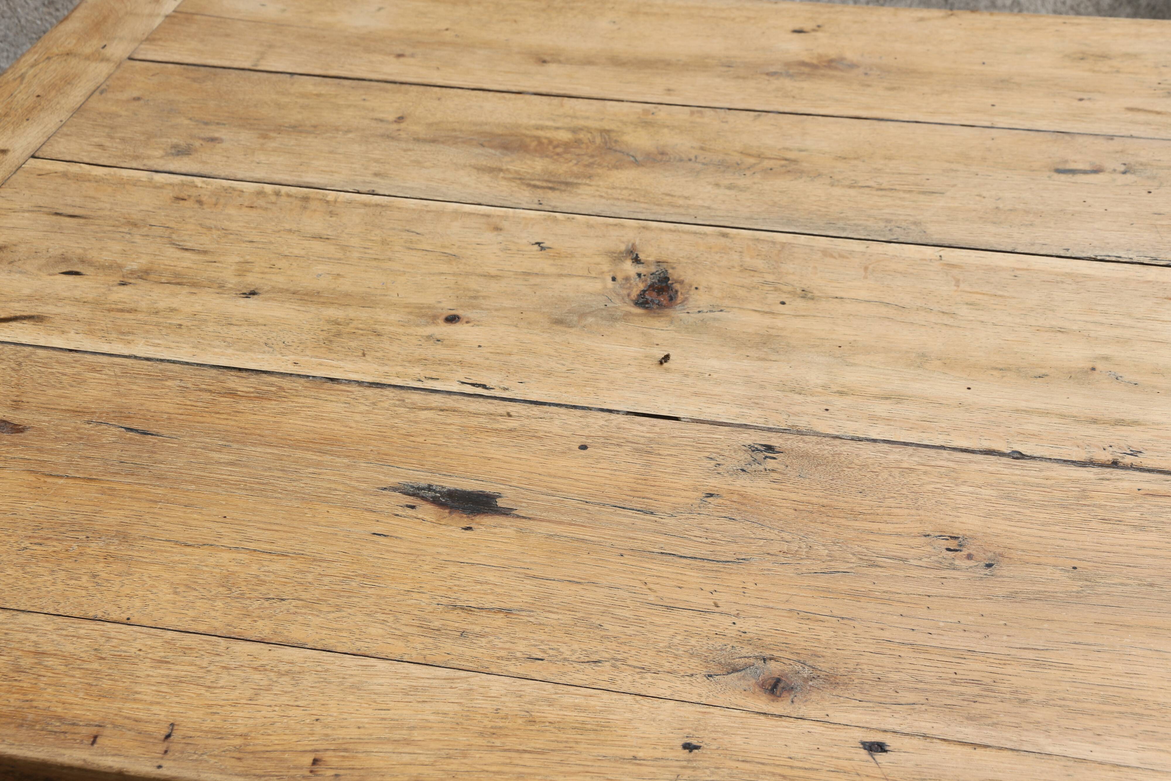 Antique solid oak farm table 180 cm long