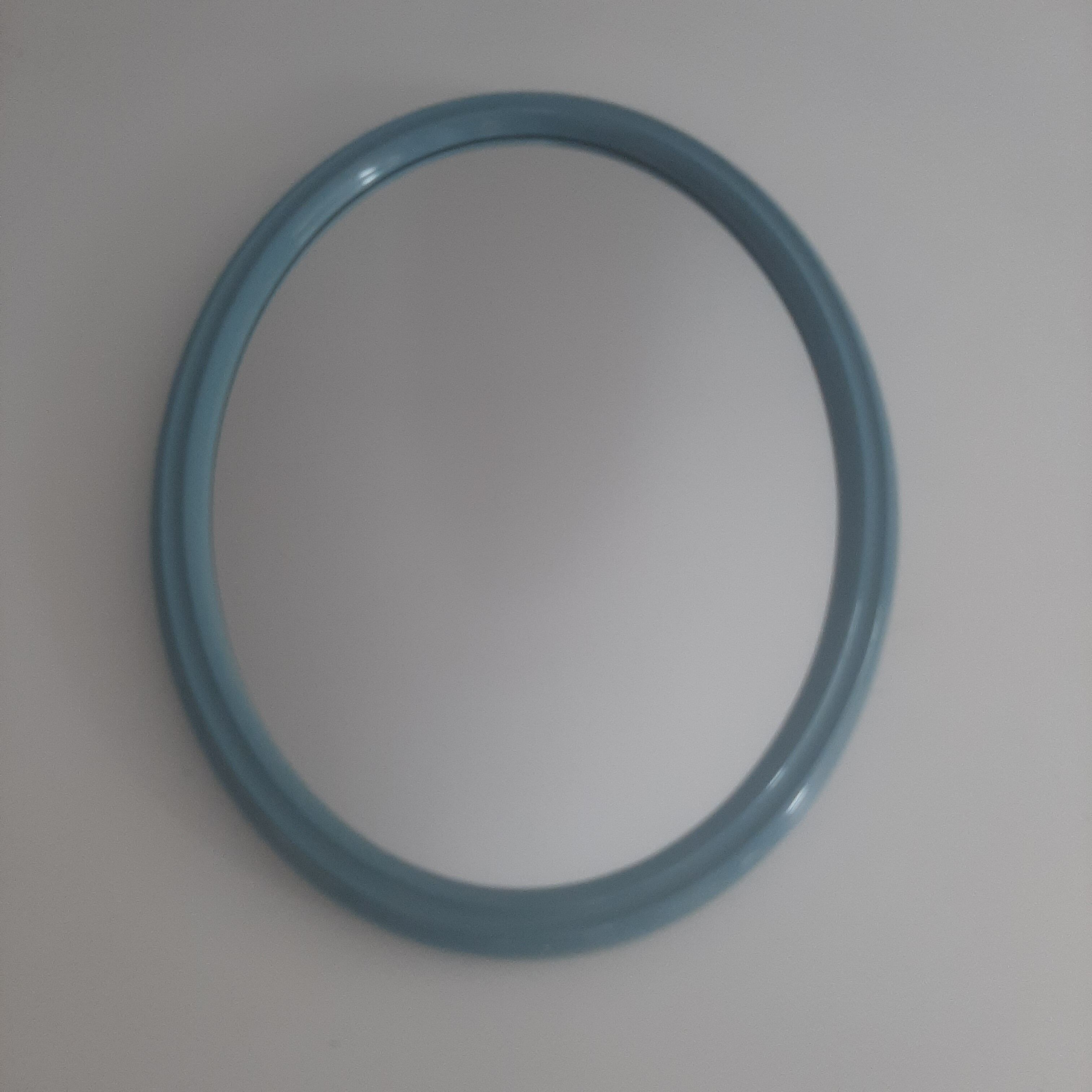 Vintage oval mirror blue 60s 70s