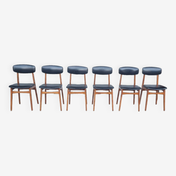 Set of 6 Scandinavian chairs 1970