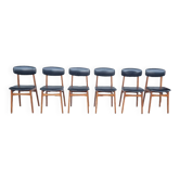 Set of 6 Scandinavian chairs 1970