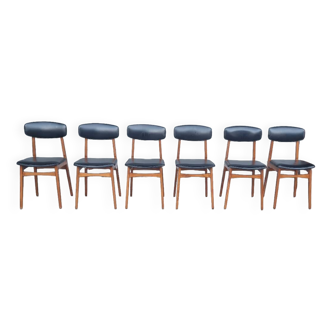 Set of 6 Scandinavian chairs 1970