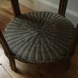 Side round table in rattan