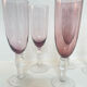 5 flûtes champagne verre bulle, 1970