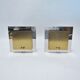 Pair of square metal and brass wall sconces