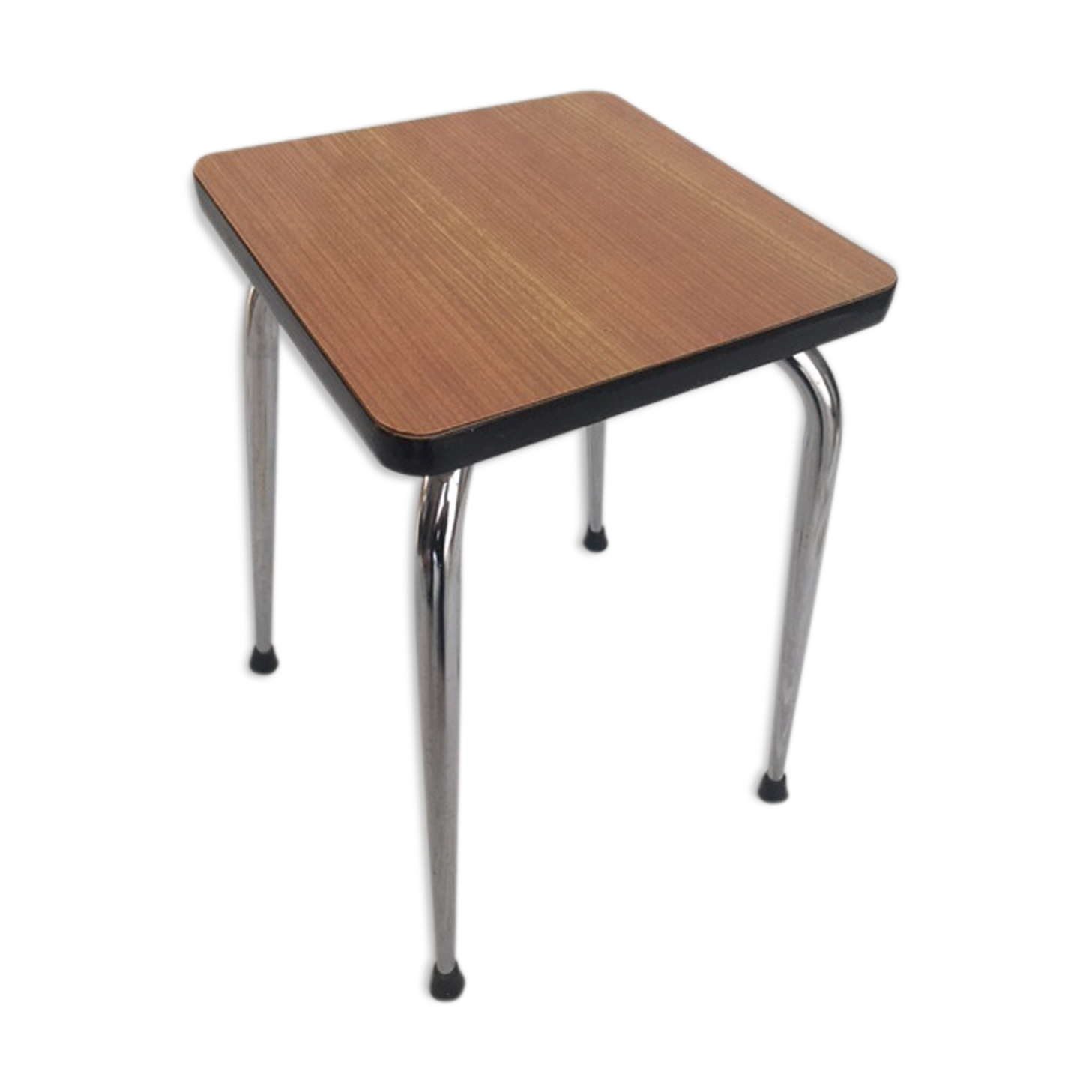 Stool in orange/brown formica
