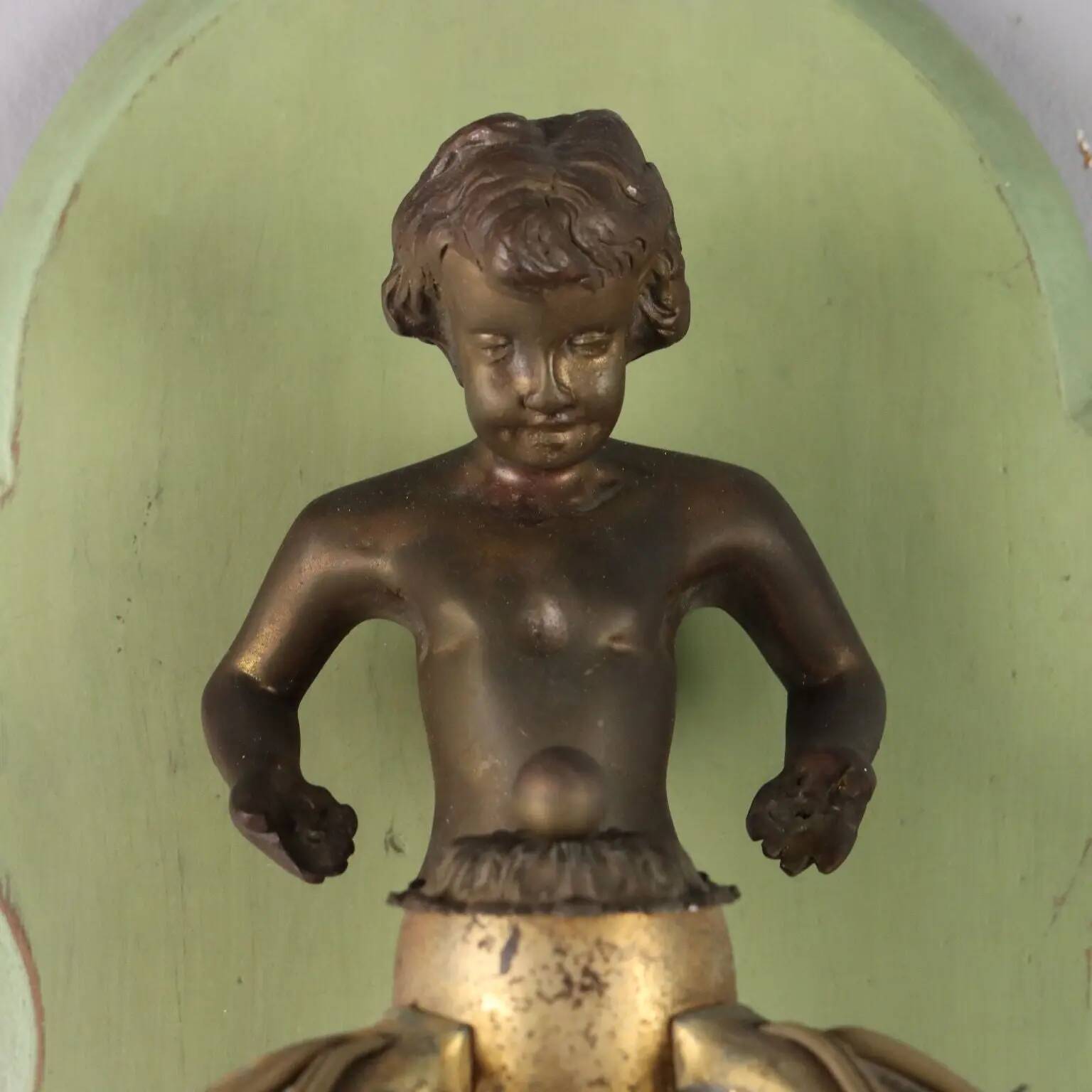 Antique wall light in gilded metal and bronze, Italy, 20th century