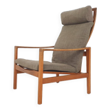 Mid-century oak high back lounge chair by Hartmut Lohmeyer for Wilkhahn, Germany 1960's