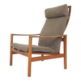 Mid-century oak high back lounge chair by Hartmut Lohmeyer for Wilkhahn, Germany 1960's