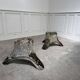 Pair of 50's wooden effect concrete planters