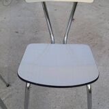 Table and 4 chairs in white formica