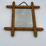 Vintage wooden bamboo style mirror