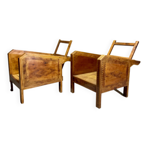 Fauteuils de véranda - bois marqueterie