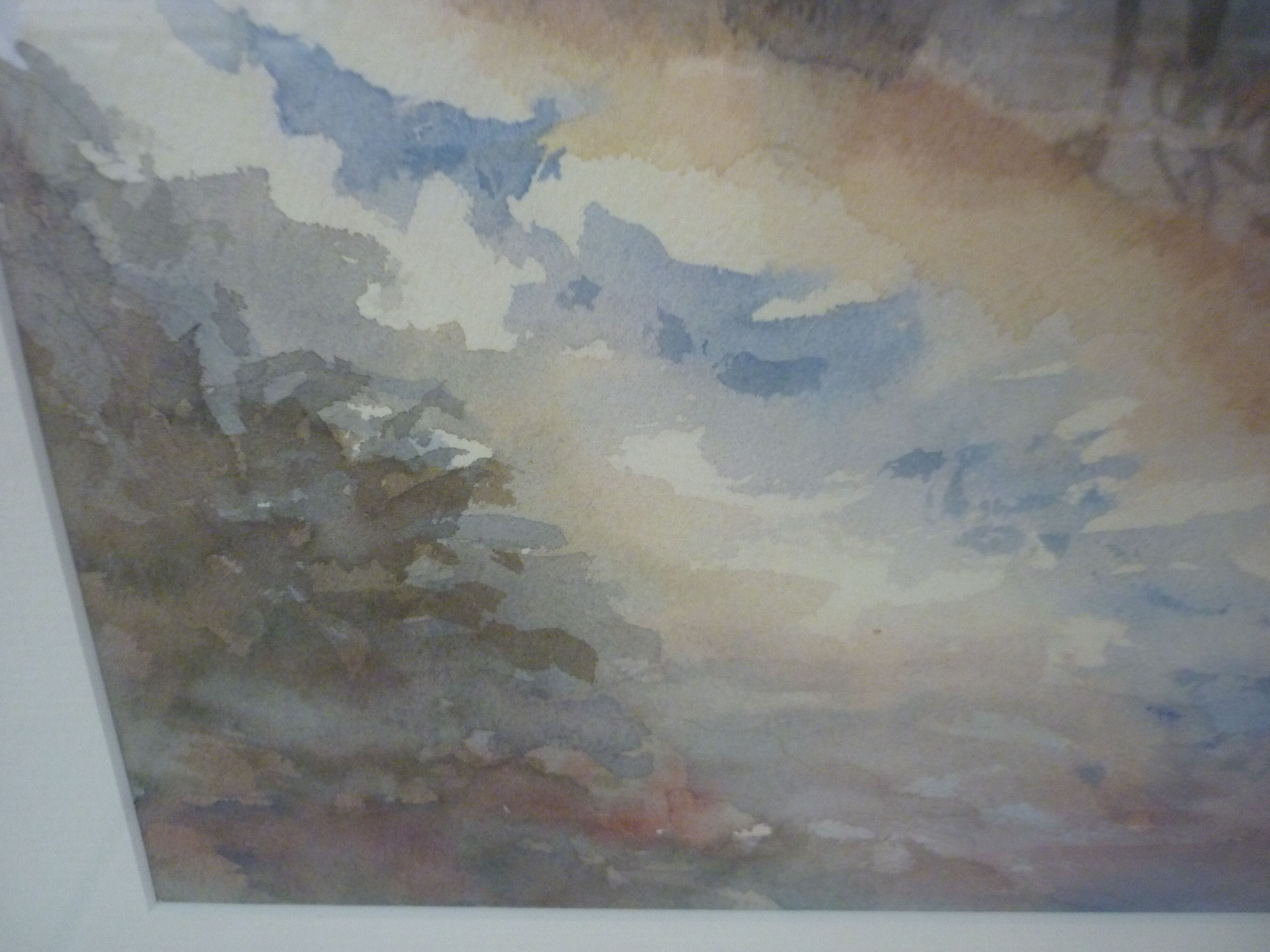 Watercolor painting by the sea boats