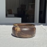 A small stoneware bowl, brown exterior, speckled grey interior D15