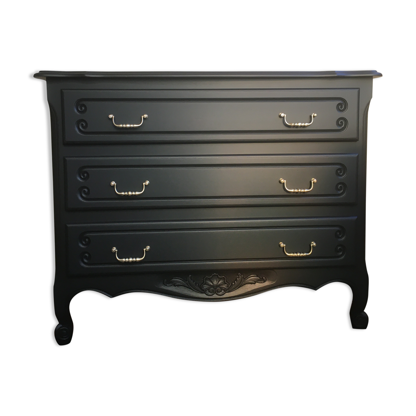 Black restyled vintage chest of drawers