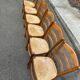 6 solid wood straw-seated Louis Philippe chairs, oak, 20th century.