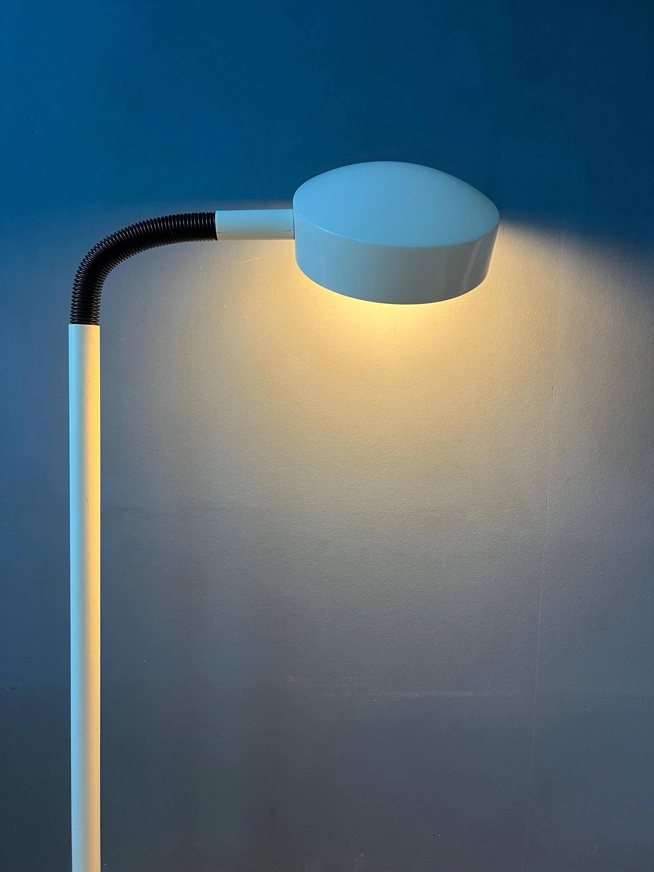 Vintage Space Age floor lamp in white metal Hala