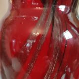 Ancien vase rouge pâte de verre Bob Le Bleis