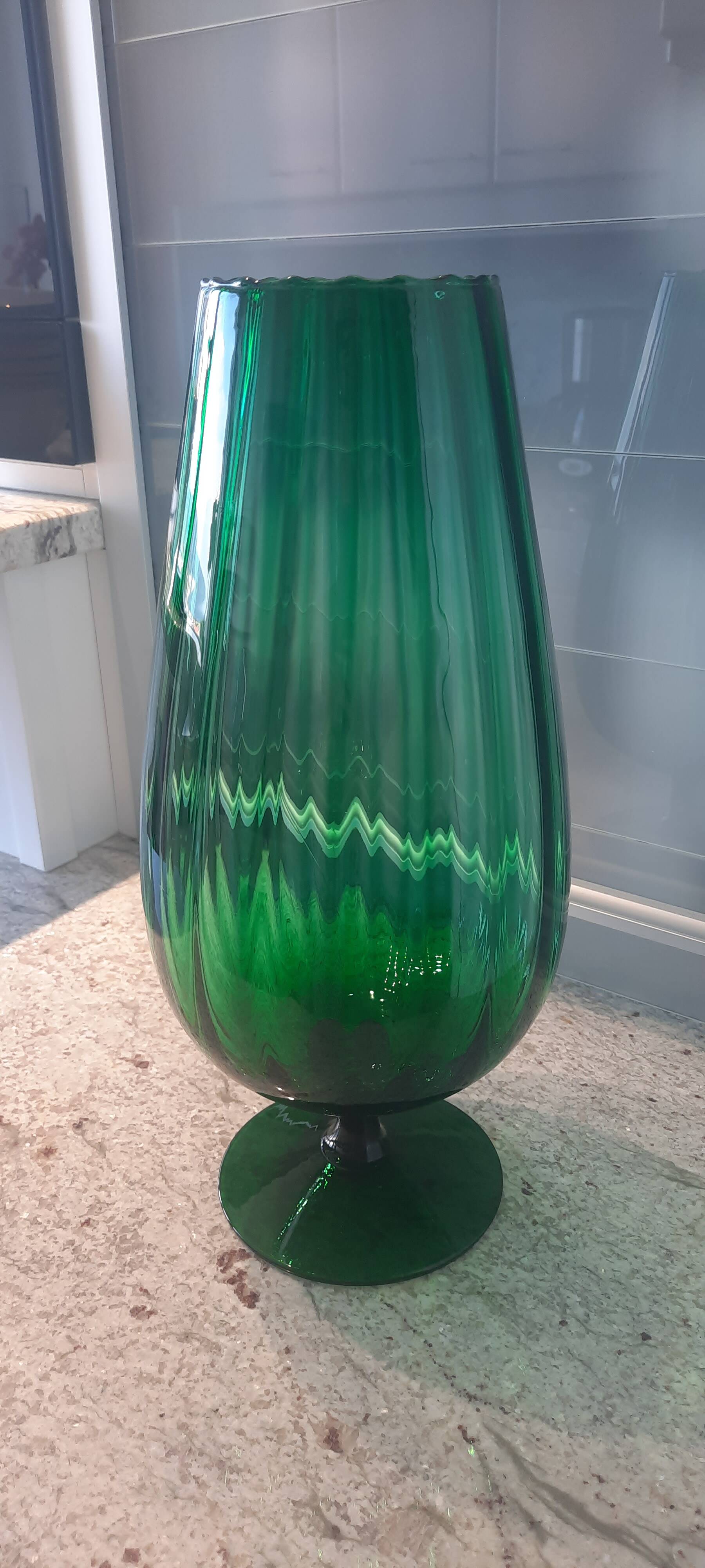 Vintage empoli crystal cup vase