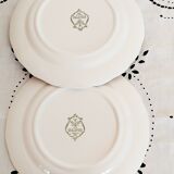 2 Italian English porcelain dinner plates: Swiss Landscape