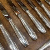Set of 12 small silver-plated Art Deco style knives