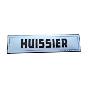 Ancienne plaque émaillée huissier