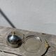 Silver-plated metal butter dish with knots