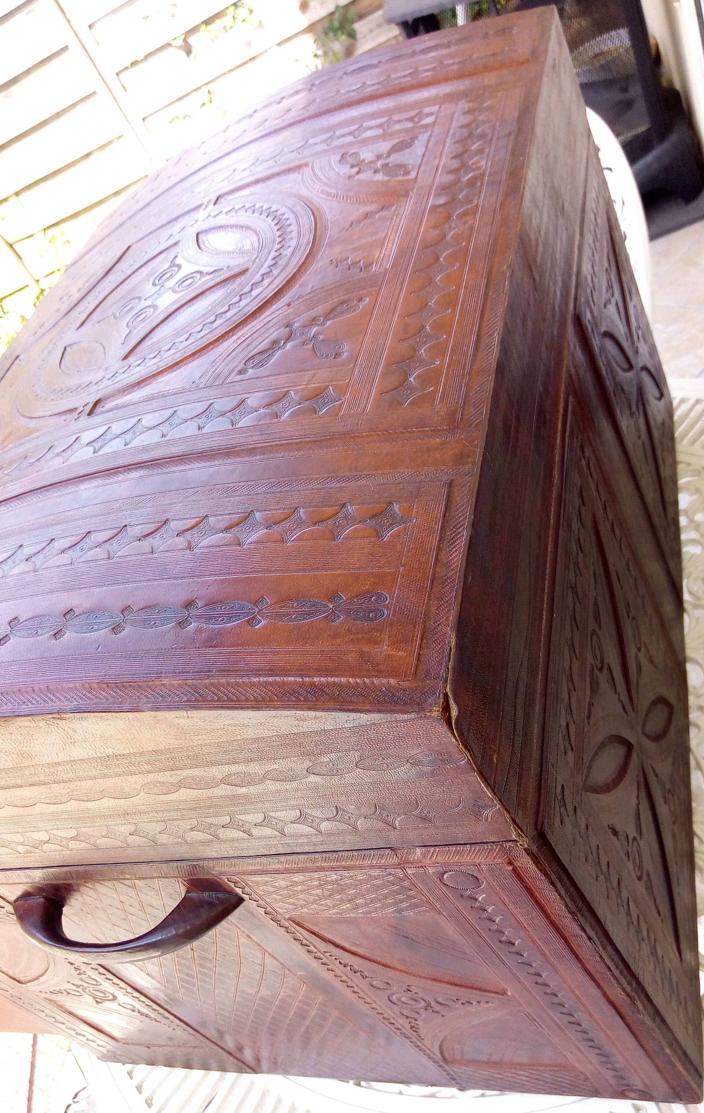 Touareg box embossed leather