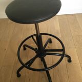 Adjustable and swivelling vintage industrial stool