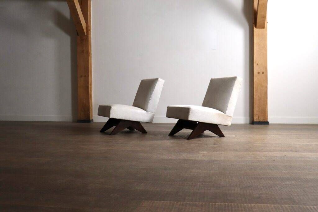 Pair of Pierre Jeanneret 'Fireside' chairs, model No. PJ-SI-36-A