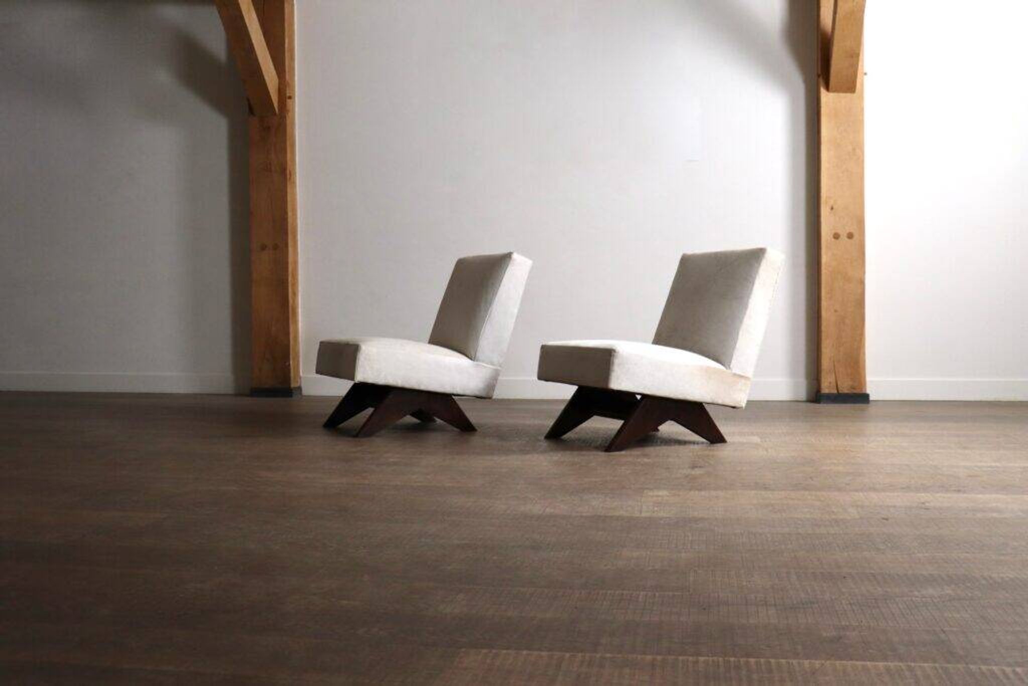 Pair of Pierre Jeanneret 'Fireside' chairs, model No. PJ-SI-36-A