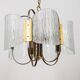 Lustre vintage années 60 en laiton et verre travaillé design italien