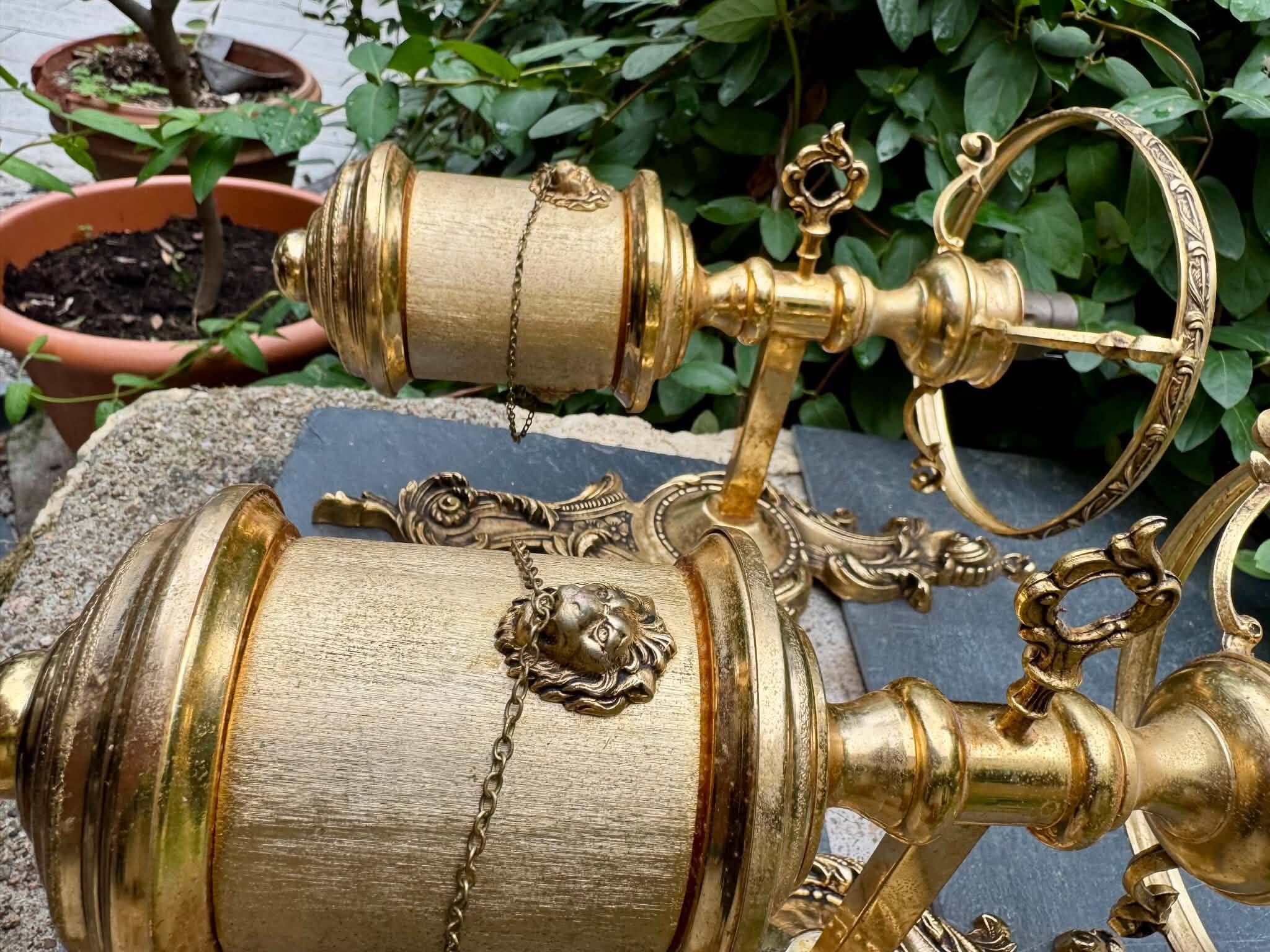 2 wall sconces in brass Empire style
