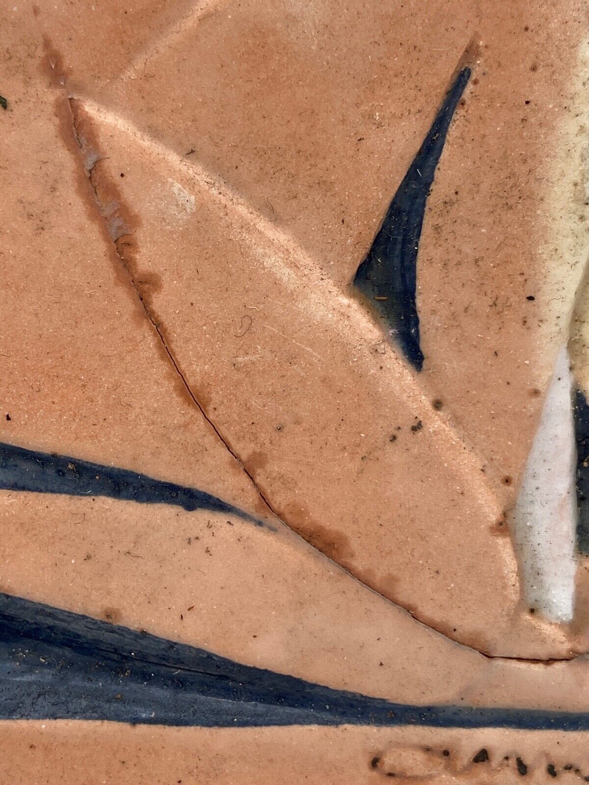 Women's cast iron subject 1930 art deco signature to identify polychrome