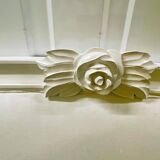 Tête de lit de style Gustavien en bois blanc capitonnée en lin