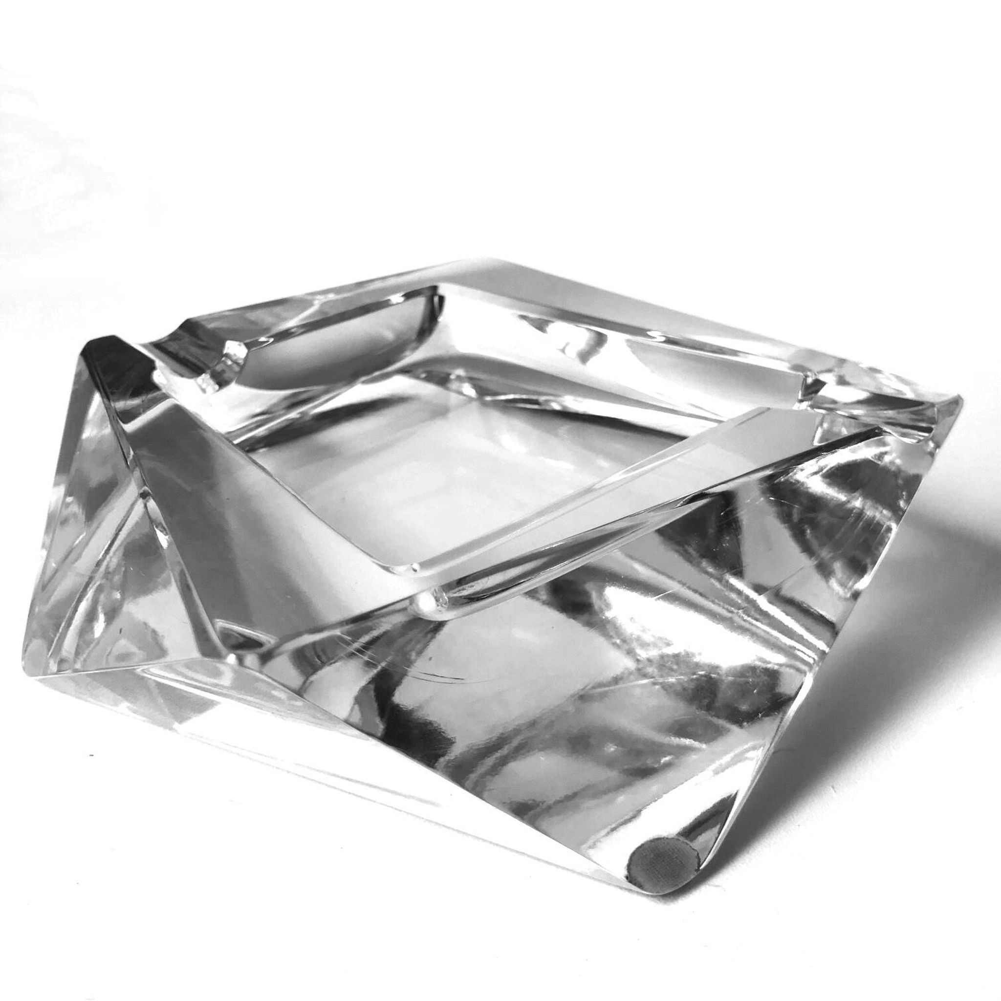 Cendrier asymétrique vintage • cristal • 1970-80