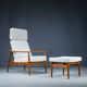 Fauteuil et ottoman par Arne Vodder pour France & Søn