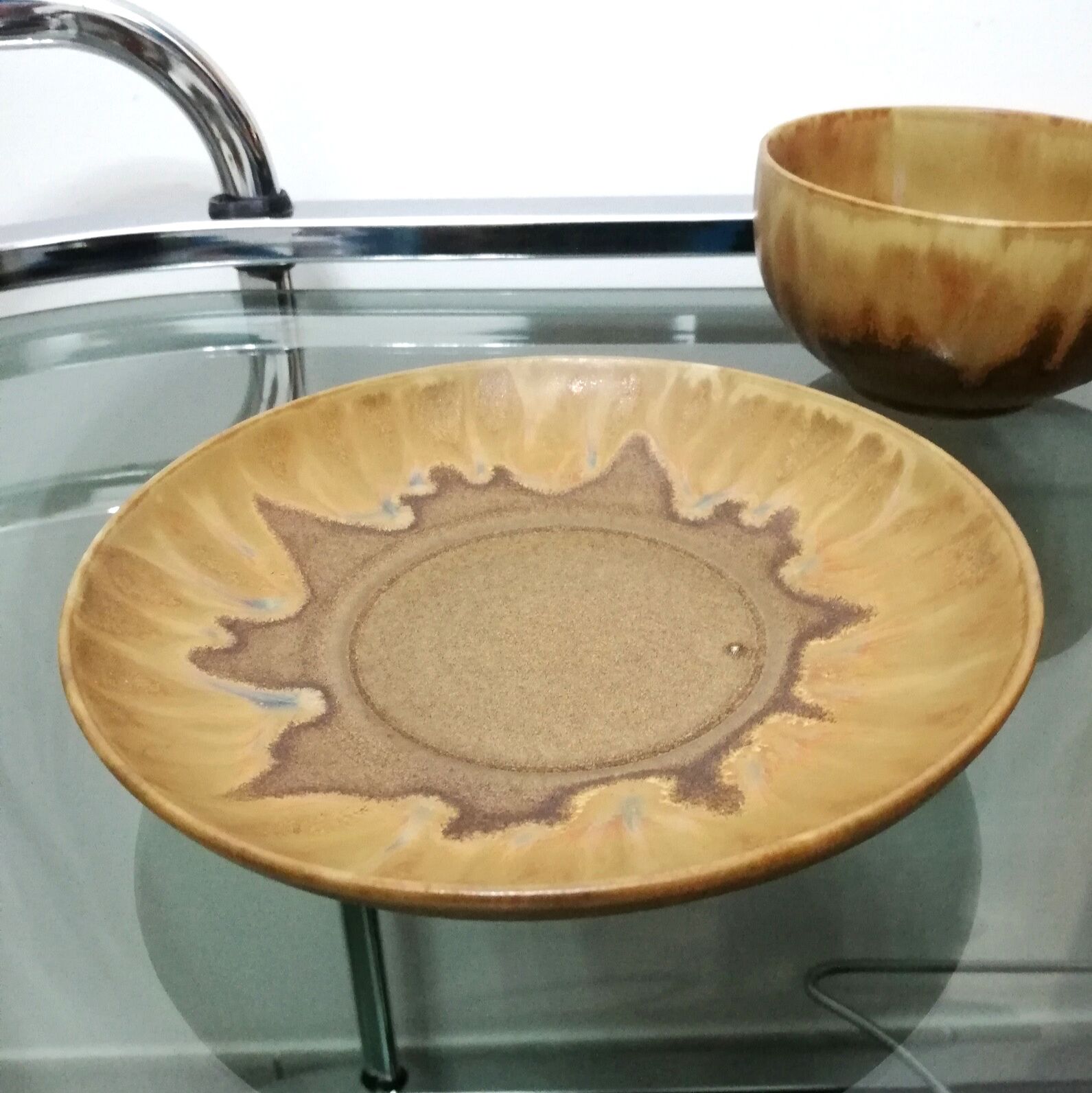 Duo of sandstone cups